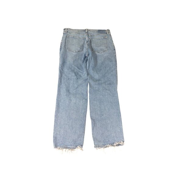 Abercrombie The 90's Straight Ultra High Rise 32/14 Distressed Ripped Knee Raw H - Picture 6 of 8